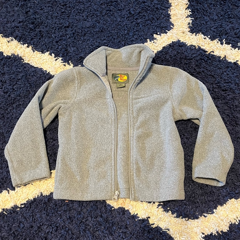 Bass Pro Shop Kid’s Full Zip Fleece Jacket Coat Gray Size 3T
